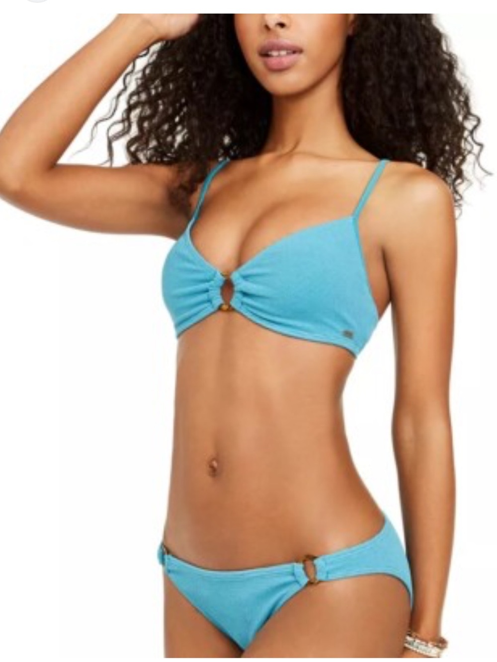 Roxy Teal Ring-Accent Bikini Set